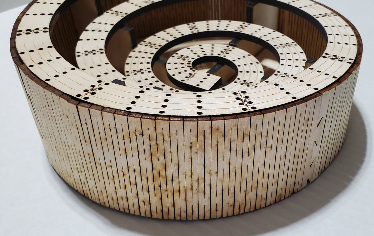 4 Lane Spiral Bowl Cribbage Board