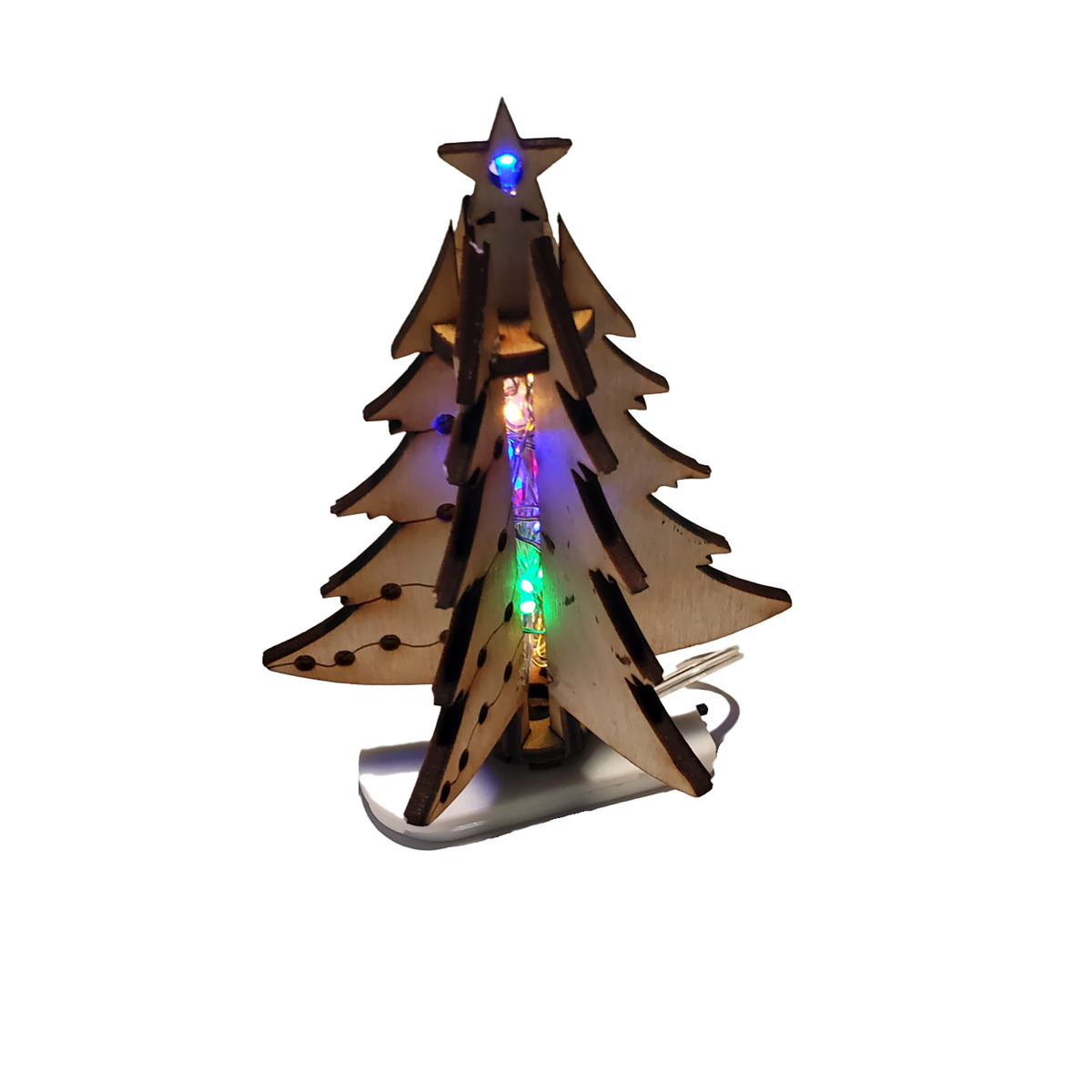 laser engraved cut Christmas tree ornament