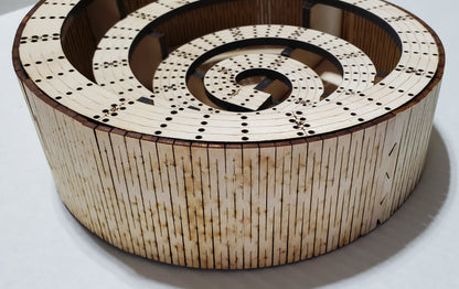 4 Lane Spiral Bowl Cribbage Board