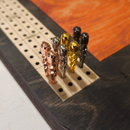 1/8" Tall Spiral Tapered Metal Cribbage Pegs