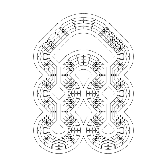 Jelly Fish Cribbage Board Pattern / Template