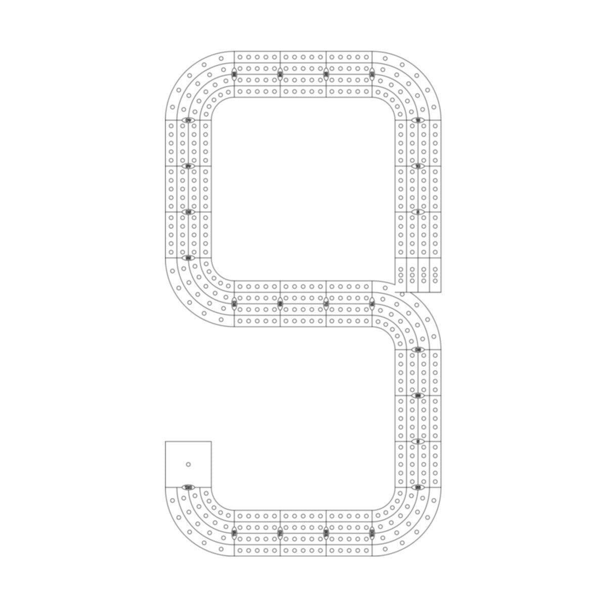 Number 9 Cribbage Board Pattern / Template