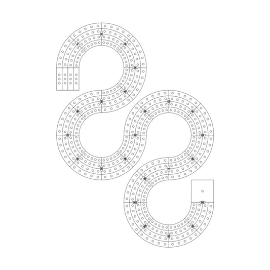 Serpent Round Short Cribbage Board Pattern / Template